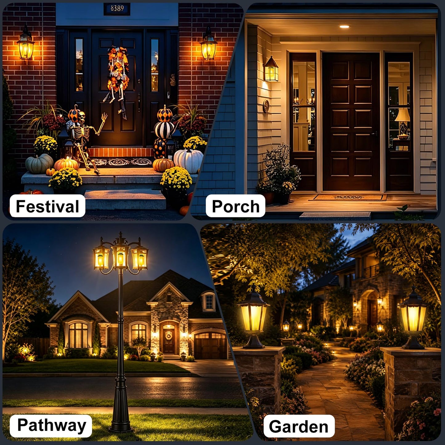 Morsatie E26 Dusk to Dawn Flame Light Bulbs Real Flickering Effect, 4 Modes