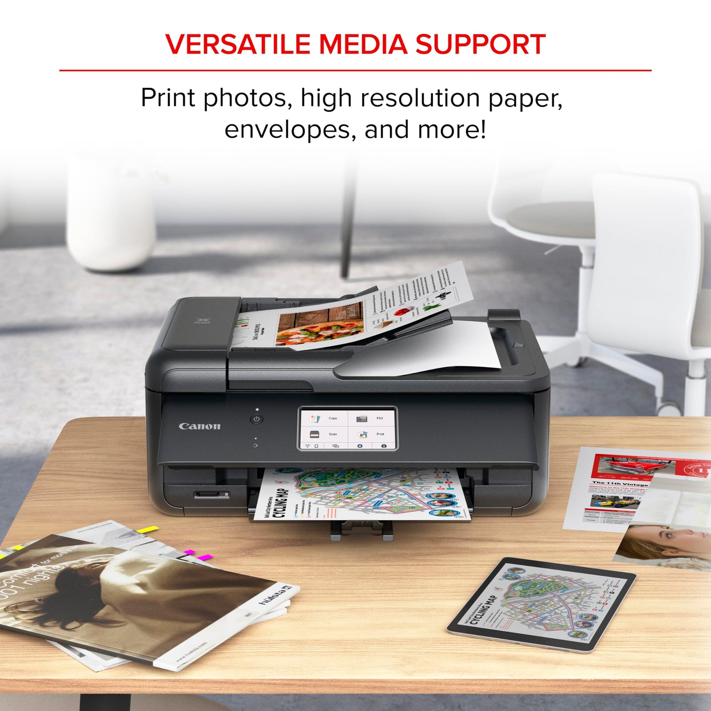 Canon PIXMA TR8620a - All-in-One Printer Home Office|Copier|Scanner|Fax|Auto Document Feeder | Photo, Document | Airprint (R), Android, Black, Works