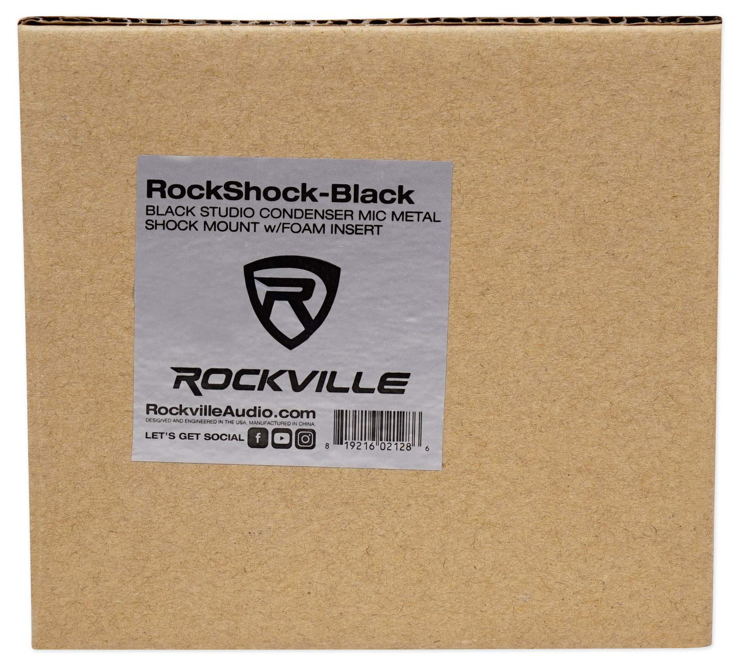 Rockville RockShock Black Metal Shock Mount with Foam Insert for Studio Condenser Microphones, Fits 43mm-48mm Mics, 5/8" Thread with 3/8" Adapter