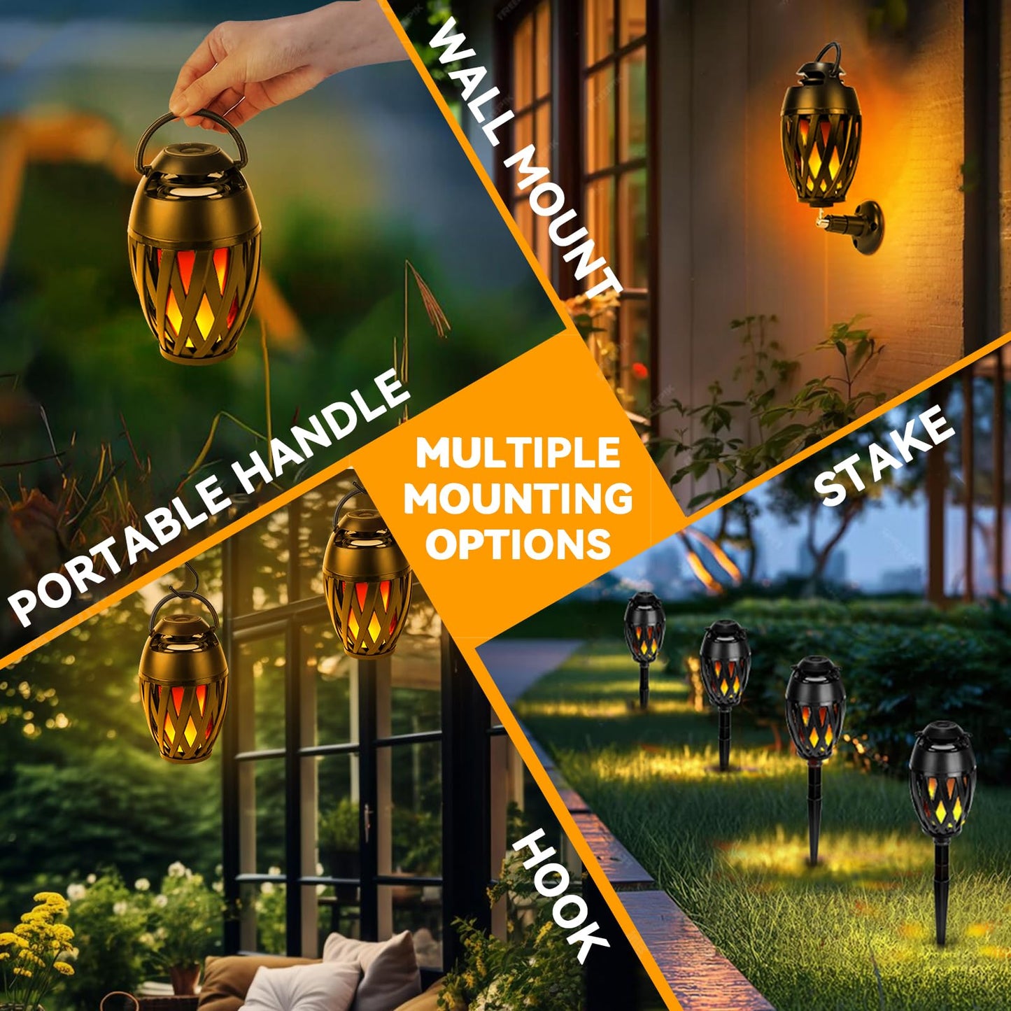 Outdoor Bluetooth Speaker Gifts for Men,Him with LED Flame Effect,Unique Gifts for Men Him Dad?IPX5 Waterproof Portable Tiki Torch Atmosphere