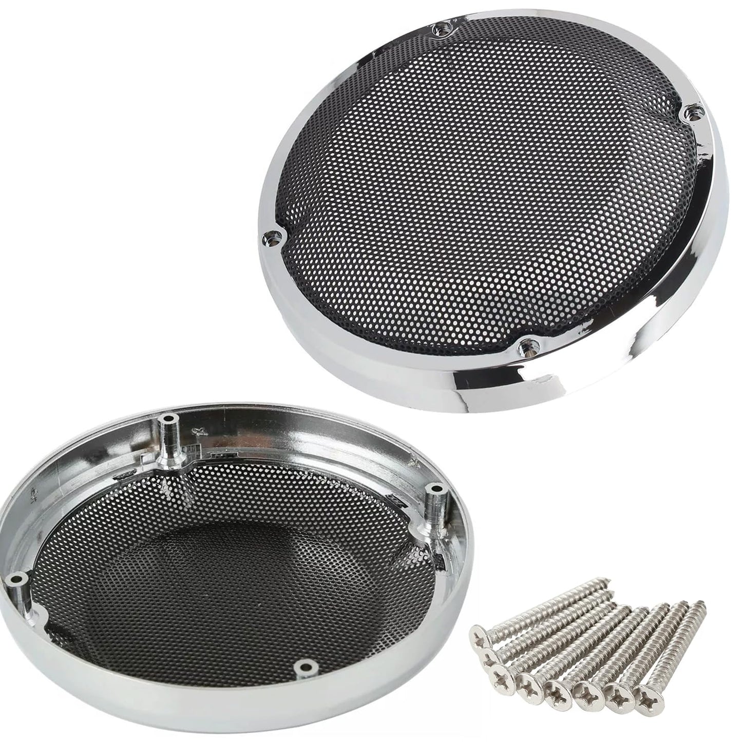 KZMPMT 1 Pair 6.5" Saddlebag Lid Lower Leg Vented Fairing Speaker Grill Cover Compatible with 2014-2023 Harley Touring Road King Road Glide Electra