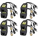 AAOTOKK BNC to RJ45 Transmitter Transceiver DC Power Passive Audio Video Balun HD-CVI/TVI/AHD/CVBS with DC Jack for 720P-1080P 3MP 4MP 5MP 8MP CCTV