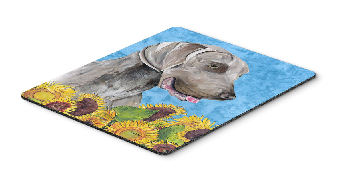 Caroline's Treasures SC9080MP Weimaraner in Summer Flowers Mouse Pad, Hot Pad or Trivet for Home Office Gaming Working Computers Laptop Mouse