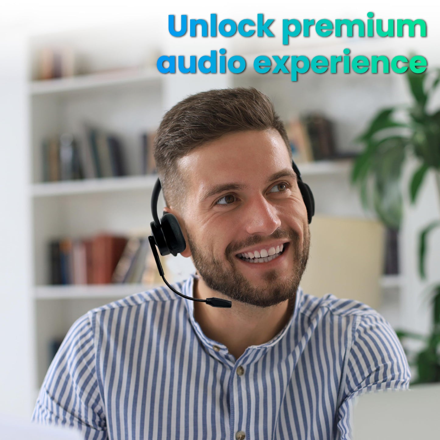 OTM Essentials Pro Wireless Noise Canceling Stereo Headset, Over-The-Head, Black (OB-A6A) (OB-A6B)
