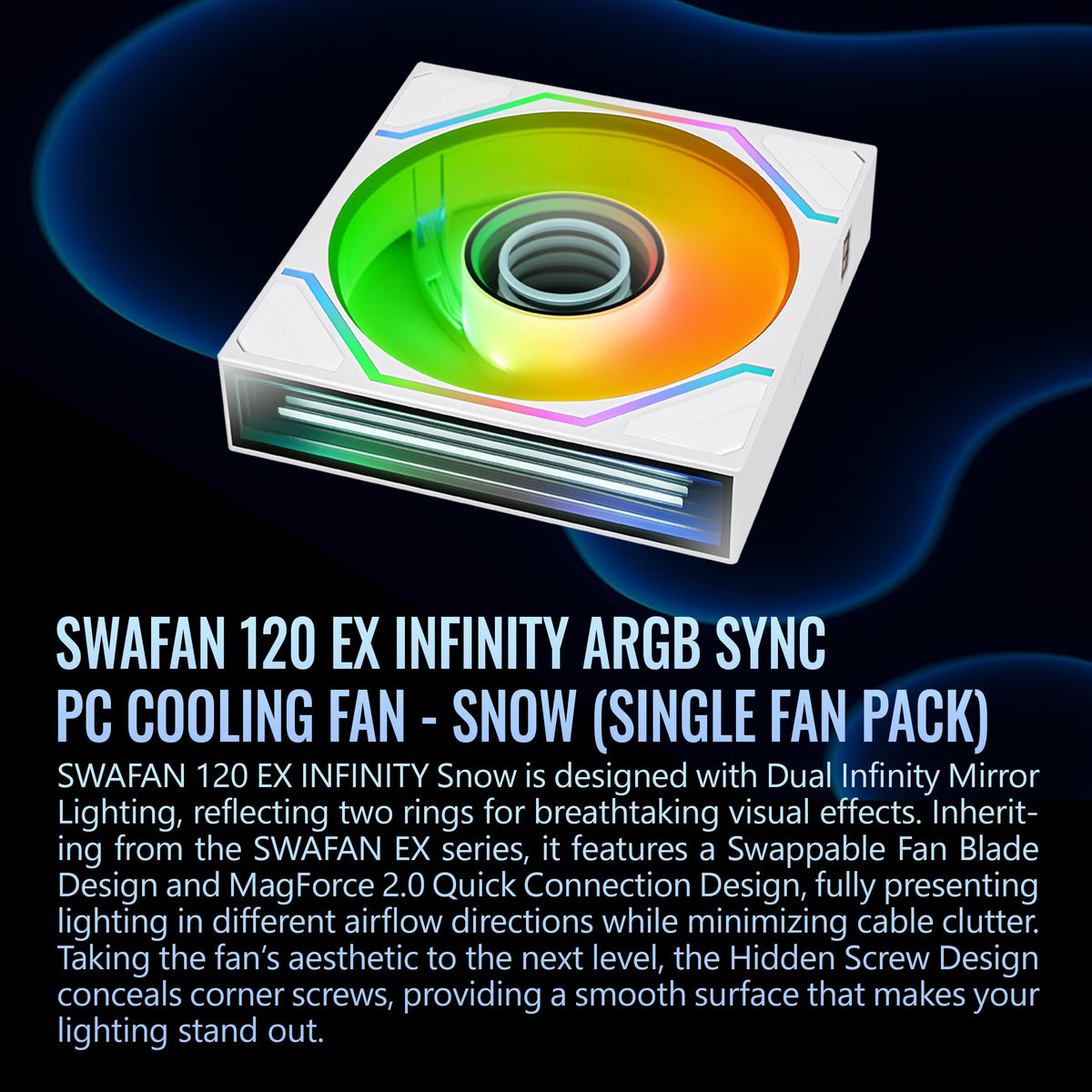 Thermaltake SWAFAN 120 EX Infinity ARGB White Infinity Mirror Hub and Frame