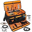 Talrizio Cable Bag Organizer & DJ Bag for Musicians: Heavy Duty Gig Bag with 17" Laptop Sleeve, Dividers for DJ Accessories, Gear & Cable Storage for