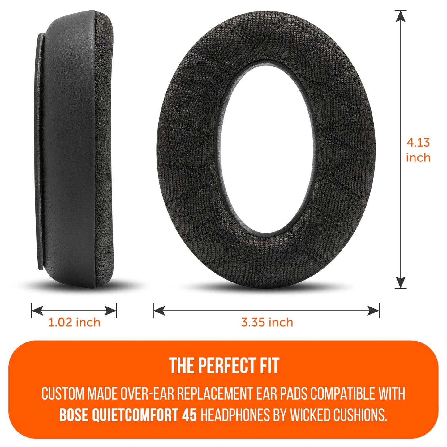 WC Freeze V2 QC45 - Cooling Gel Earpads Compatible with Bose QuietComfort 45, QuietComfort SE & QC Wireless (2023) by Wicked Cushions | Freeze V2