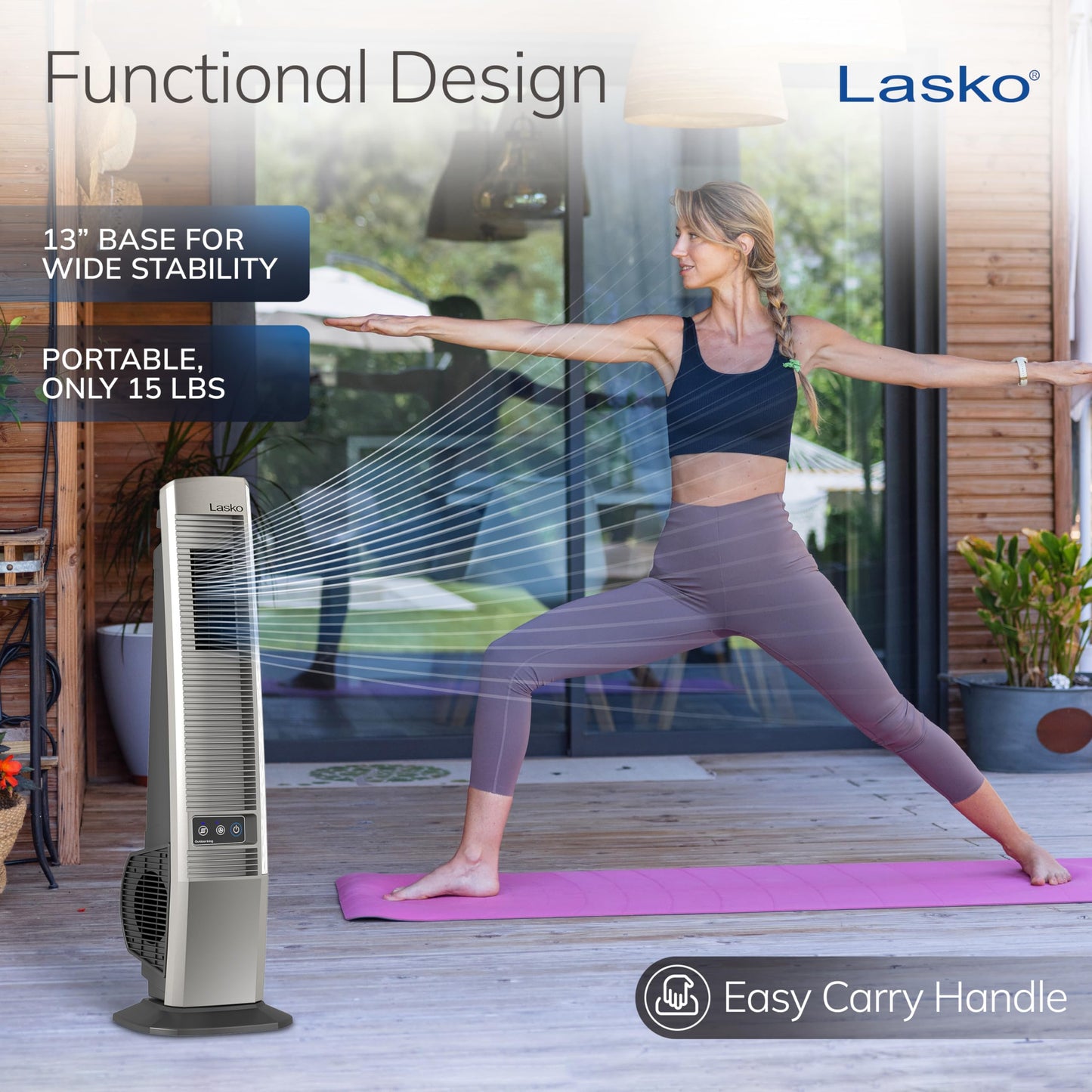 Lasko Outdoor Living Oscillating Tower Fan - 42" - YF202 - Beige