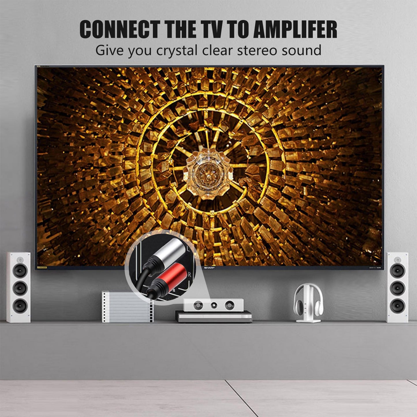 Tan QY 2RCA to 2RCA Cable 3Ft, Gold-Plated 2 RCA Male to 2 RCA Male Stereo Audio Cable for Home Theater, HDTV, Gaming Consoles, Hi-Fi Systems (3Ft/1M)