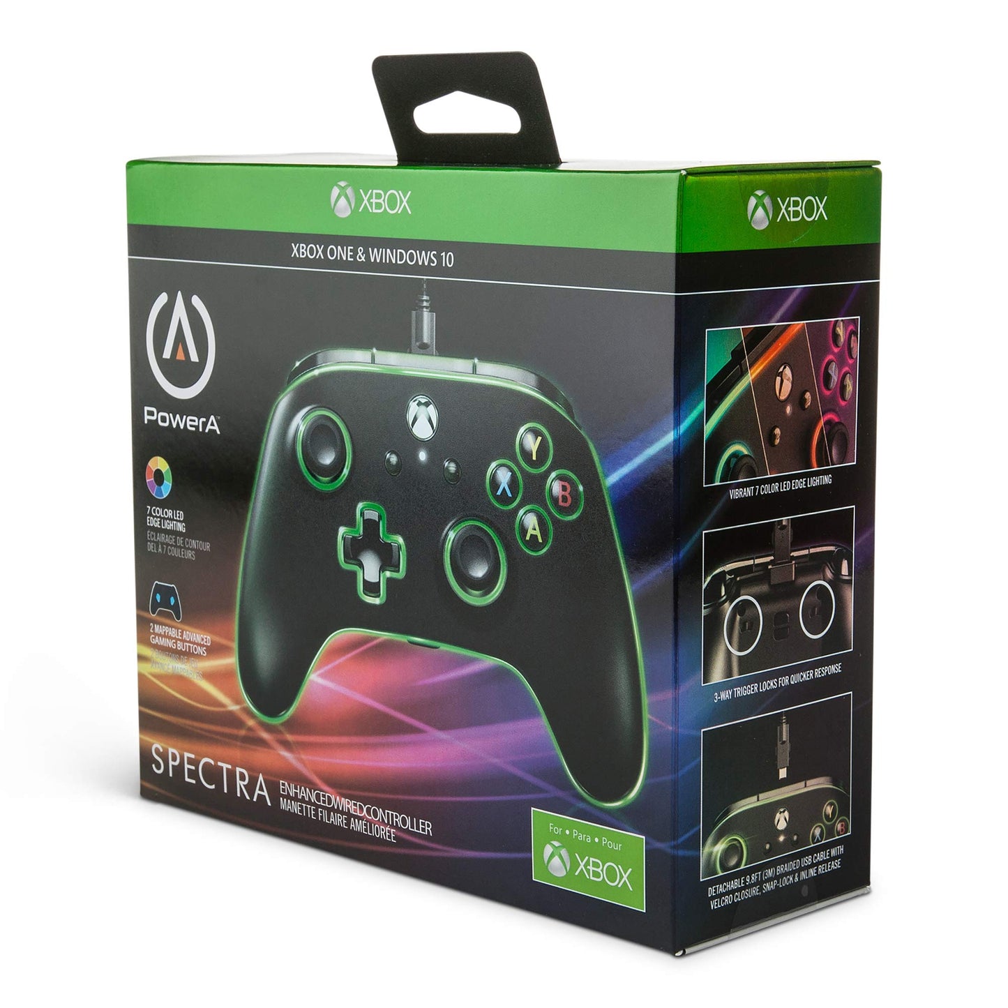 PowerA Spectra Enhanced Illuminated Wired Controller for Xbox One, gamepad, wired video game controller, gaming controller, Xbox One, works with Xbox