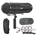Movo BWS1000 Blimp Wind & Vibration Protection System for Shotgun Microphones - Features 12-point Internal Shockmount, Integrated XLR Cable, Furry