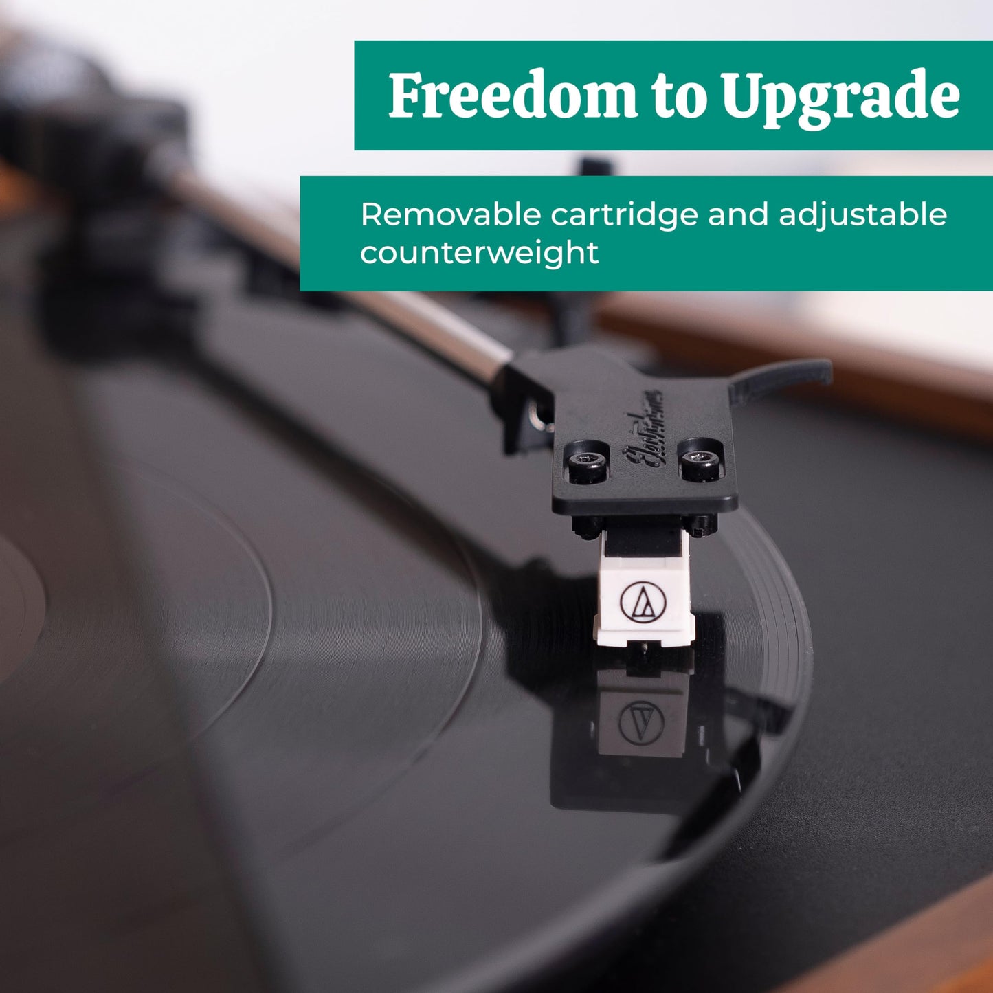 Electrohome Montrose Wireless Upgradable Vinyl Record Player, with Huntley, Powered Bluetooth Bookshelf Speakers, 3" Driver, for Natural Acoustics