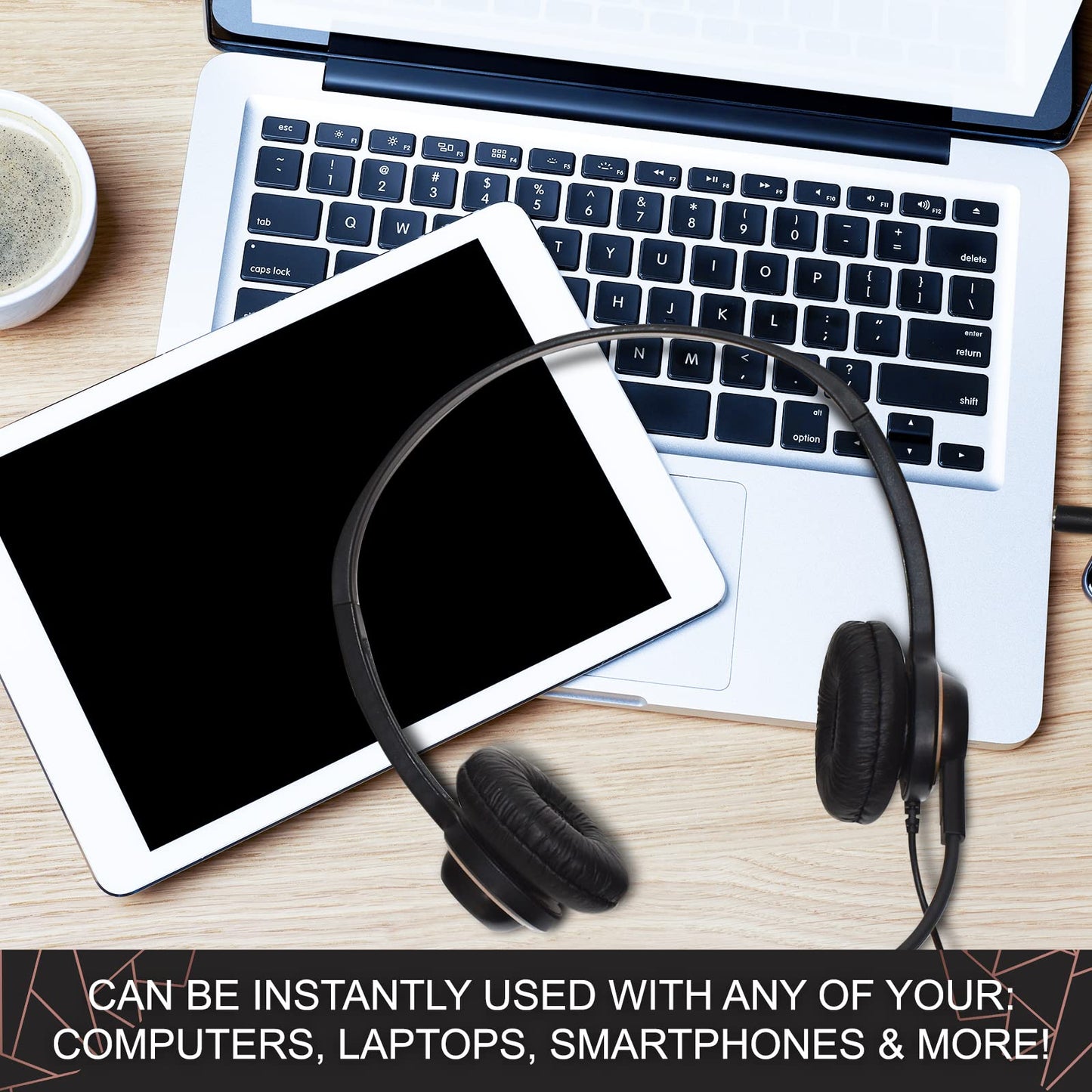 Sonitum Headset with Microphone - Noise Canceling Computer Headset for Office, Meetings, Chat- Comfortable Over-Ear PC Headphones with Rotating Mic…