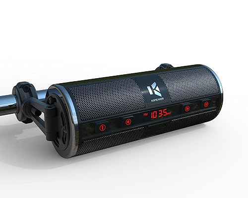 KSPEAKER Motorcycle Speakers Bluetooth Waterproof Radio Audio System Built-in Amplifier, 3 Inch Metal Mp3 Player, Great for ATV, Scooter Bike,12 Volt
