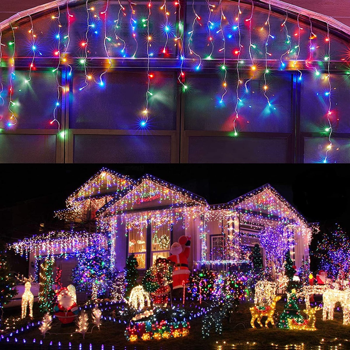 KiflyTooin Led Christmas Lights Outdoor Christmas Decorations Lights 400LED, Waterproof Outdoor Indoor Fairy Christmas Mesh Net Lights for Party