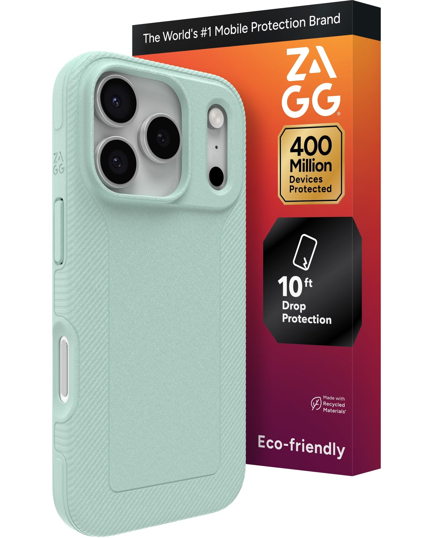 ZAGG Luxe Snap Phone Case for iPhone 17 Pro - Green Serene Mint, Durable Graphene for Drop Protection (10ft/3m), Slim Lightweight Design, MagSafe
