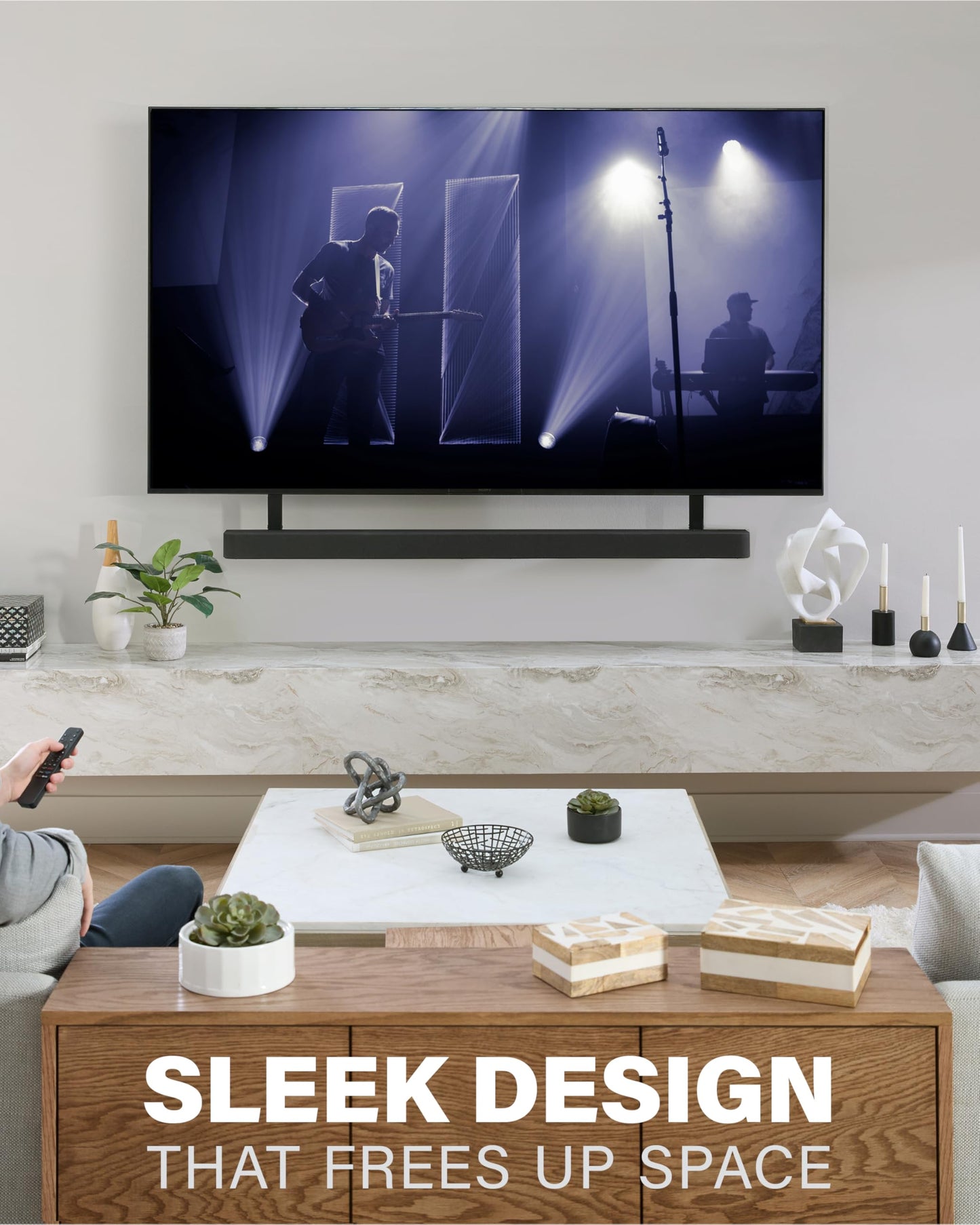 SANUS Height-Adjustable TV Soundbar Mount Compatible with Sony BRAVIA Theater Bar 8 & Bar 9 - Fits TVs 50 to 90 inches - Easy Install with Included