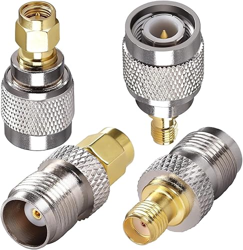 TUOLNK 4PCS SMA to TNC Coax Adapter,Coaxial Connector Kit SMA Male/Female to TNC Male/Female Cable Gender Changers for Radio, LTE Antenna Router