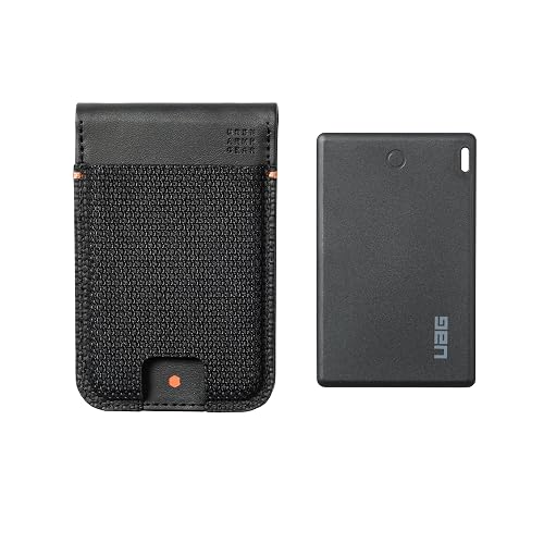 URBAN ARMOR GEAR UAG Slim Wallet Kevlar Black with Tracker Card Compatible with Apple iOS - 6 Cards Holder with Kickstand RFID Block Metropolis