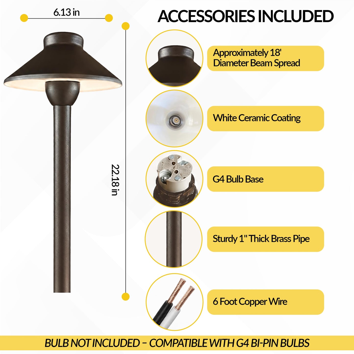 Outdoor Pathway Light - Landscaping Lighting for Walkways & Garden - Bronze