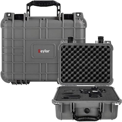Eylar Protective Gear and Camera Hard Case Water & Shock Proof with Foam 13.37 inch 11.62 inch 6 inch Gray