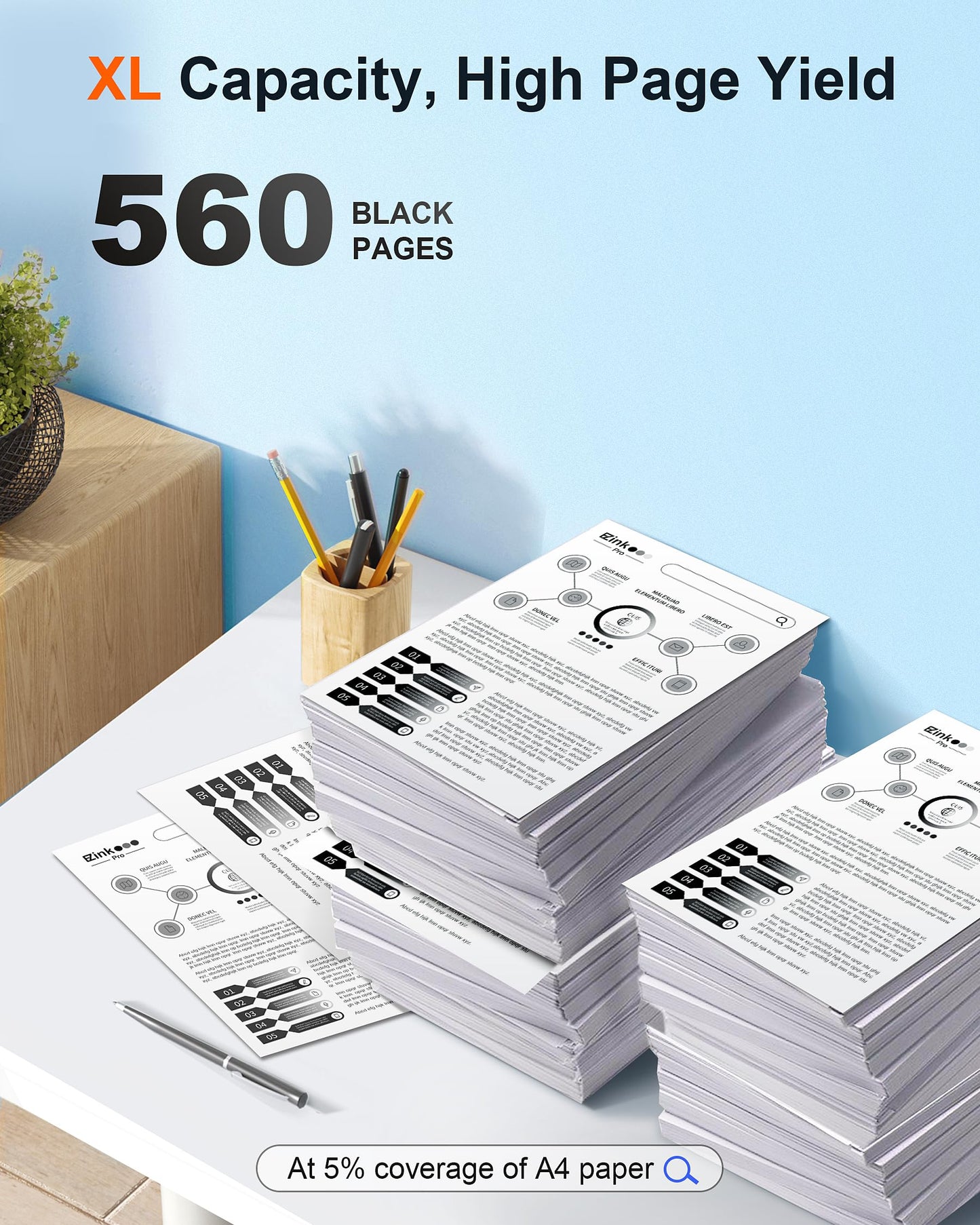 E-Z Ink Pro LC401XL LC401 Black Ink Cartridges Compatible Replacement for Brother LC401XL LC 401 XL to use with MFC-J1010DW MFC-J1012DW MFC-J1170DW