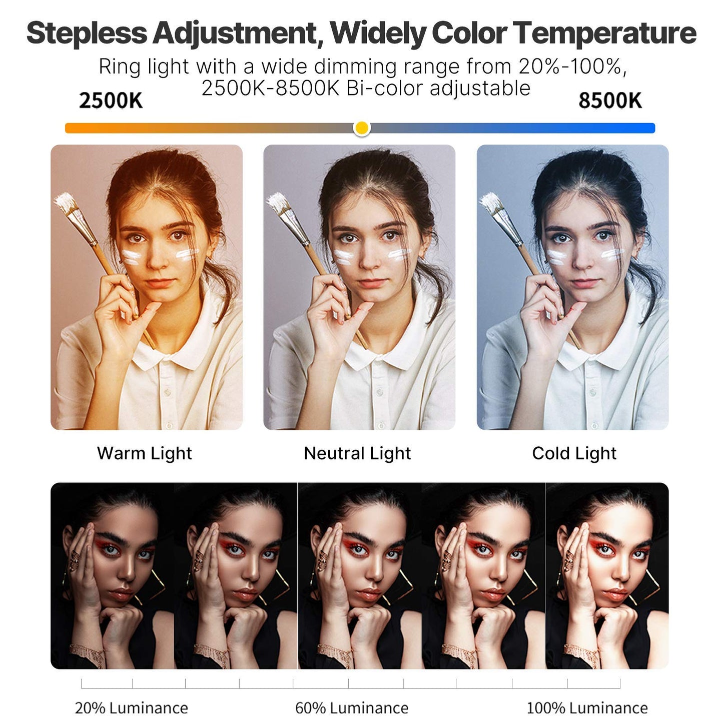 Smartphone Video Rig PICTRON U200 Handheld LED Ring Light Selfie Light Phone Video Stabilizer for Camera, Smartphone, Action Camera, YouTube, Setup