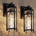 Flynix Outdoor Wall Light Fixtures, Waterproof Front Porch Light, Modern Exterior Lighting with E26 Socket, Wall Sconce Lantern Lamp, Black Outside
