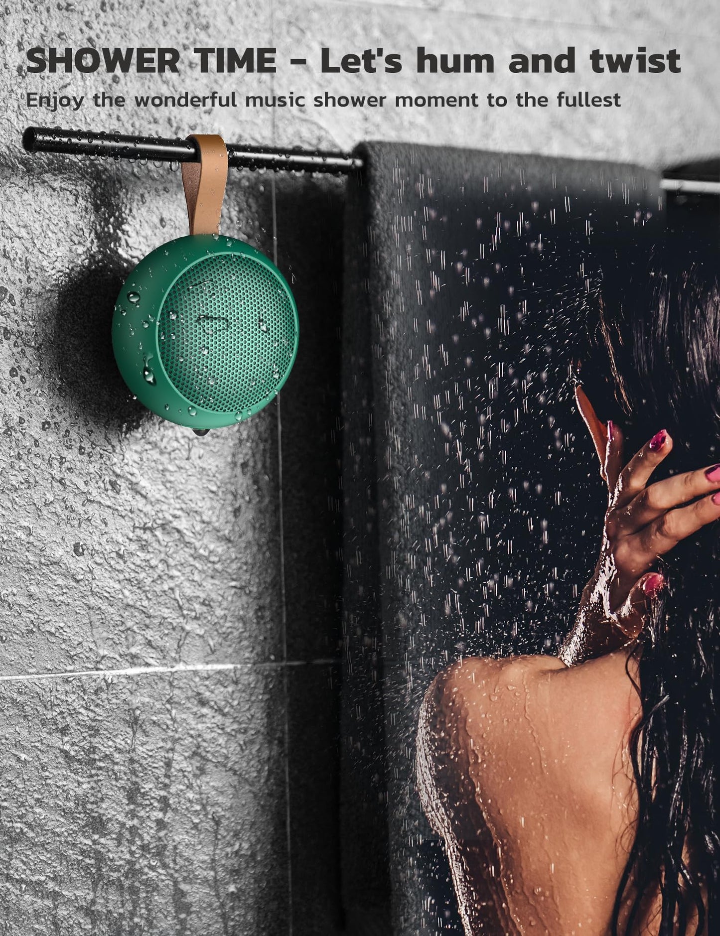 SumYanHing IPX7 Waterproof Bluetooth Speaker, 10W Loud Sound Portable Wireless Speaker with Bluetooth 5.3, TF Card, Built-in Mic, 12H Playtime