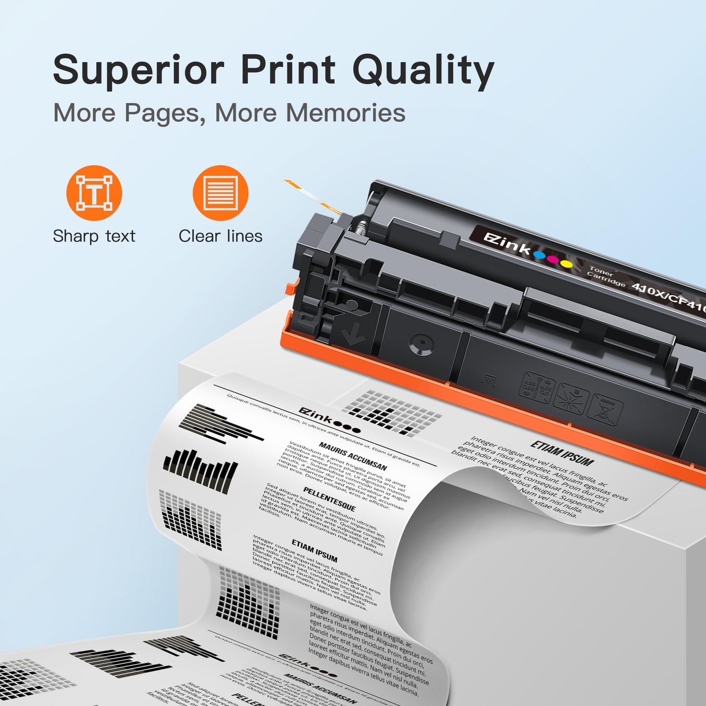 E-Z Ink 410X Toner Cartridges Compatible for HP 410X 410A CF410X CF411X CF412X CF413X to Use with HP Color LaserJet Pro MFP M477fdw M477fdn M477fnw