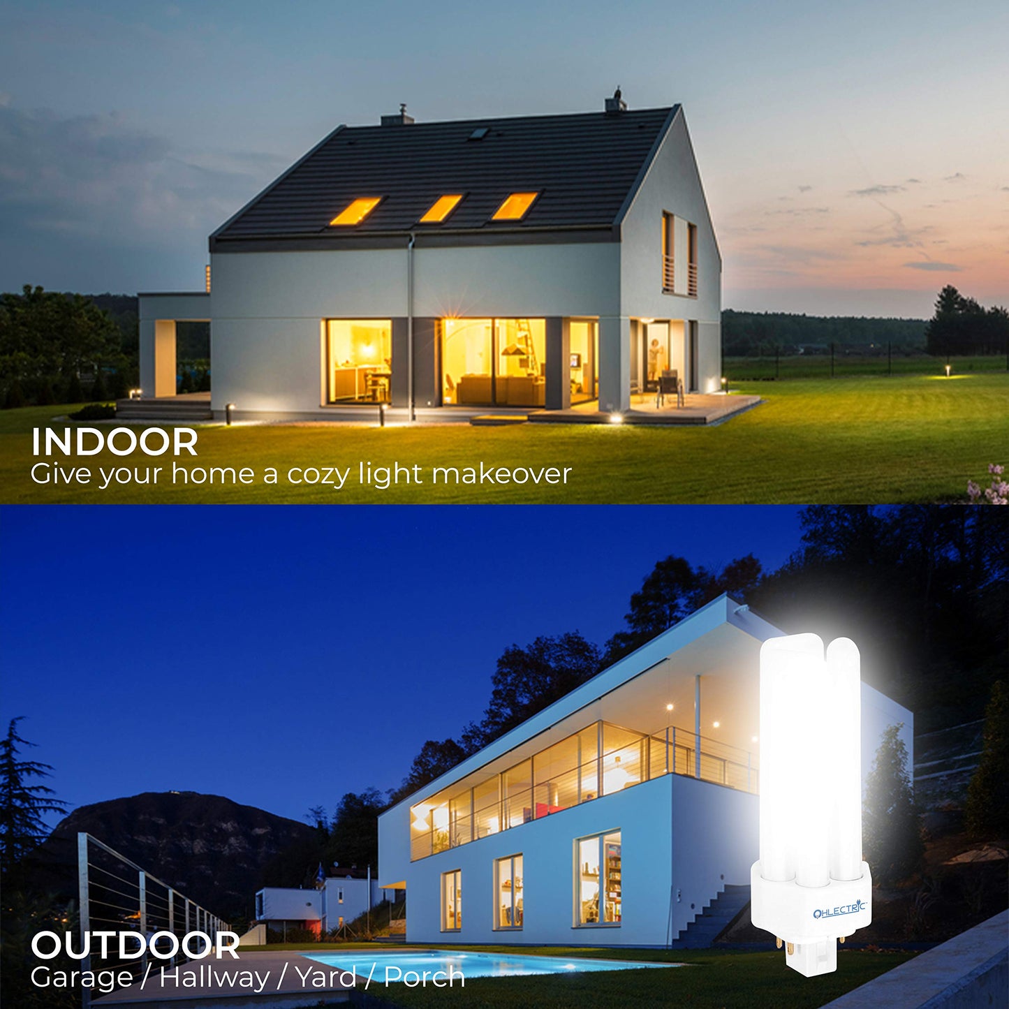 OHLECTRIC Fluorescent Light Bulb - 32 Watt Smart Fluorescent Light Bulb - 4 Pins Compact Fluorescent Light Bulb - Long-Life and Energy-Saving Amalgam