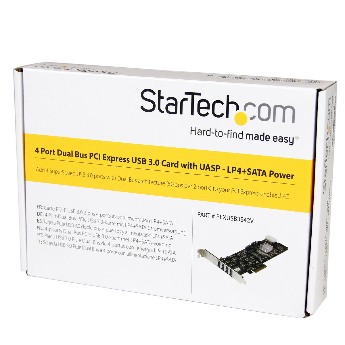 StarTech 4-Port USB 3.0 PCI Express Card Adapter, 5Gbps (PEXUSB3S42V)