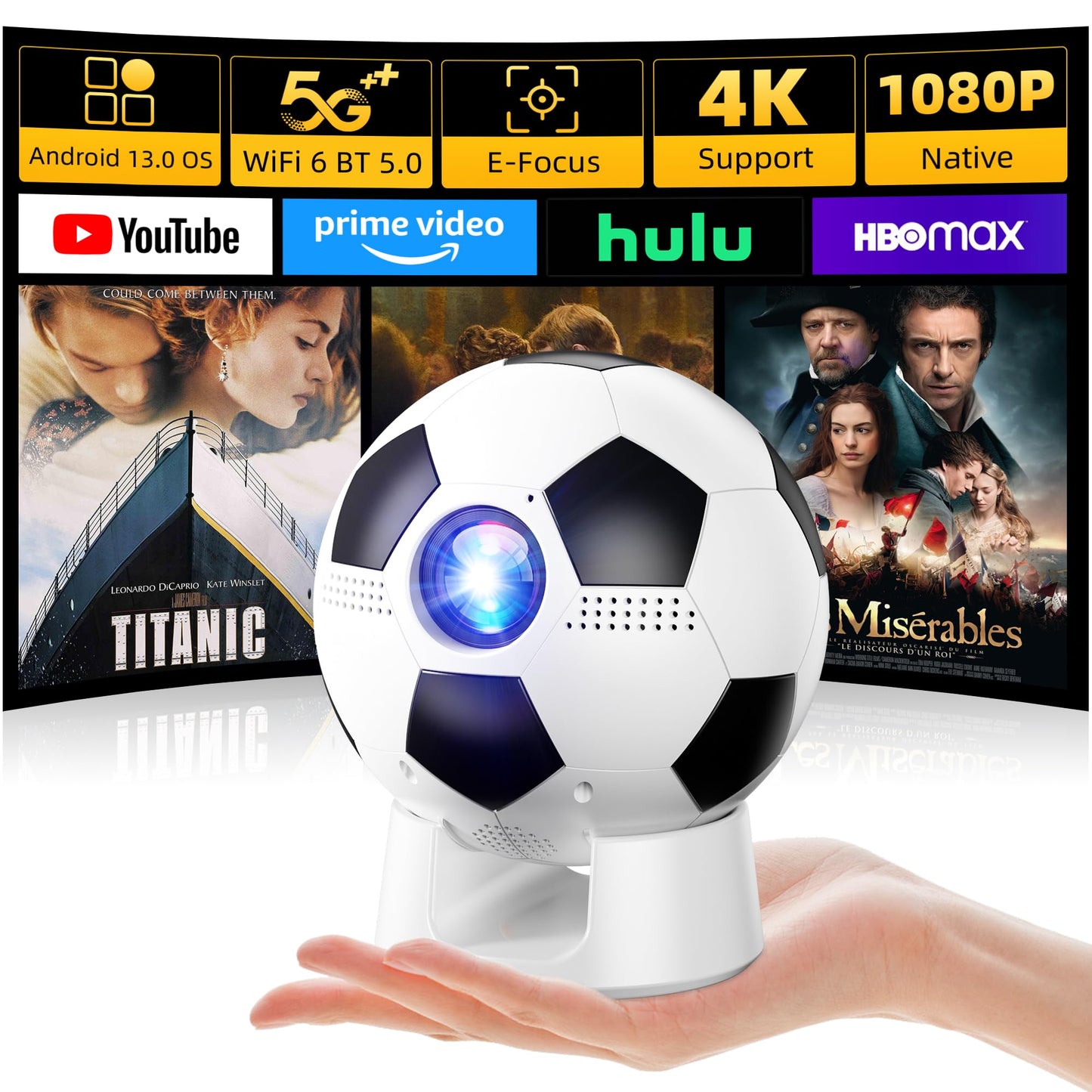 Mini Projector with 4K Support