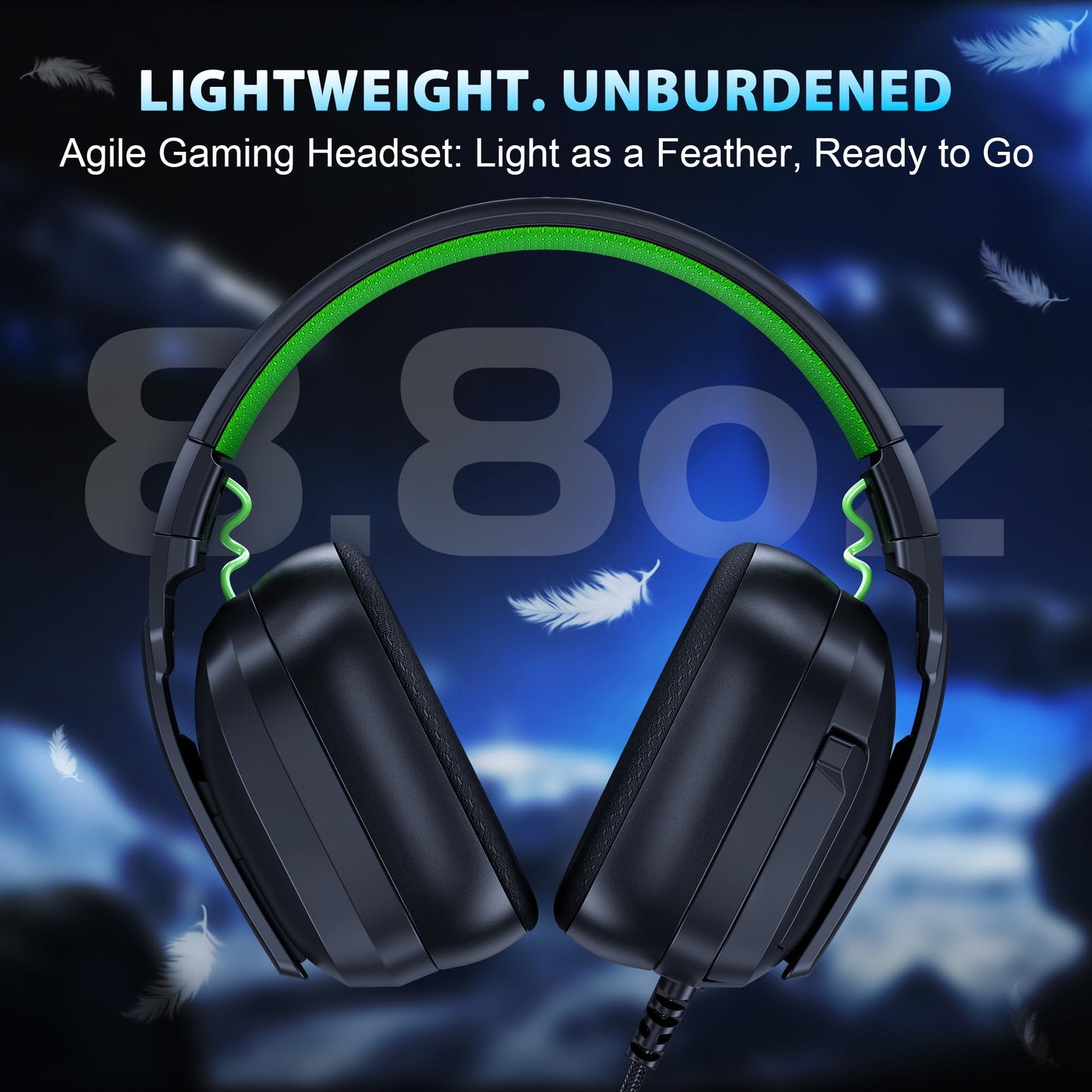 Vakedy Gaming Headset for PS5, PC, Xbox Series X, PS4, Switch, Wired Over Ear Headphones with Noise Canceling Mic, 50mm Drivers Stereo Sound, 3.5mm…