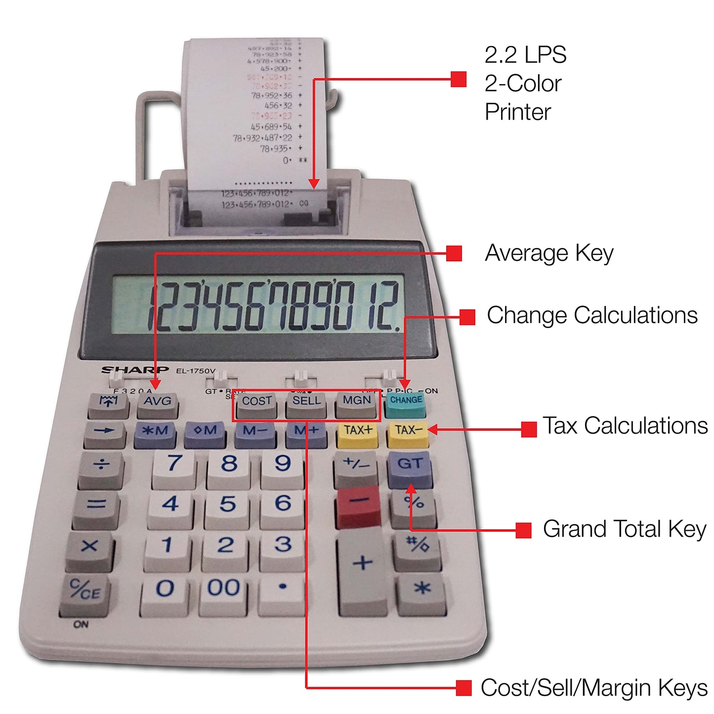 PRINTNG CALC 12DGT LCD