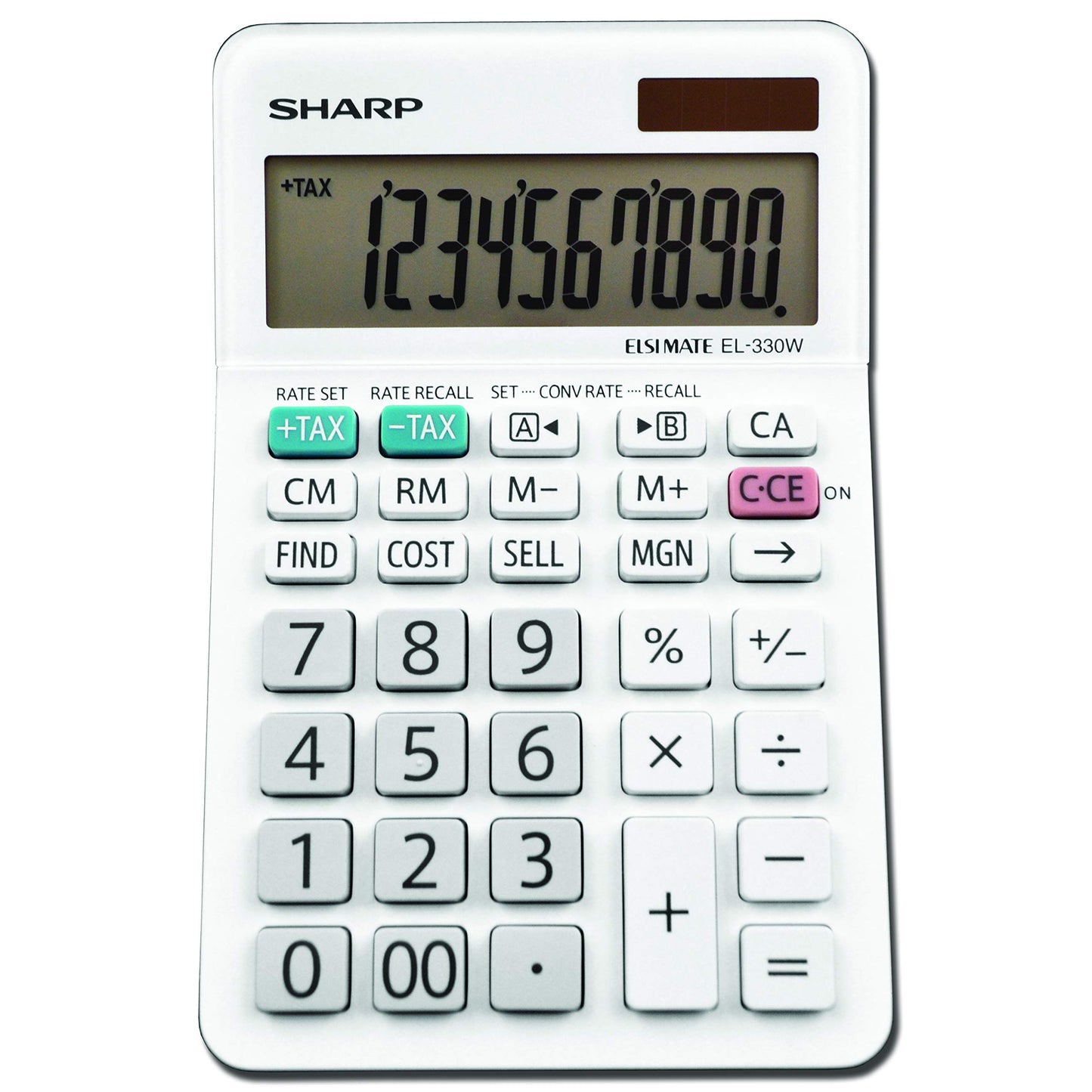 Sharp EL-330WB Standard Function Basic Desktop Calculator, Large Display, for Home and Office, Dual Power, Solar and Battery…