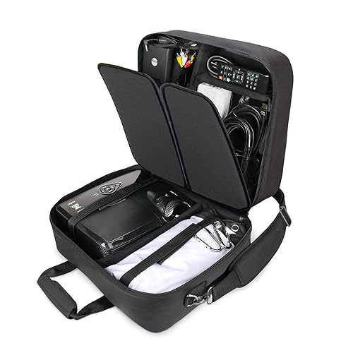USA GEAR Projector Case - Portable Projector Bag Compatible with Epson Home Cinema 1060, GooDee 2020, YABER Y30, and More Movie Projectors - Scratch