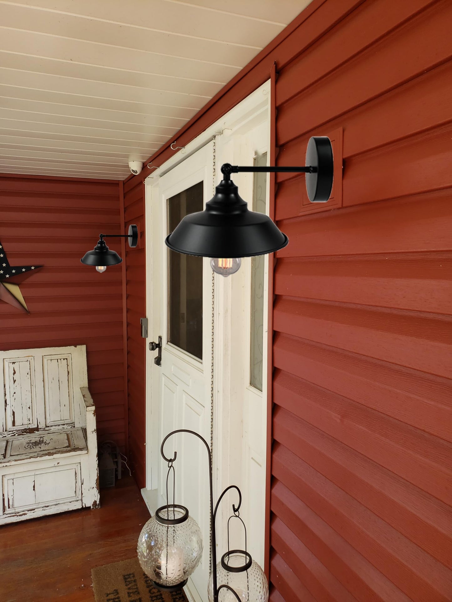 BRIGTTESS #75Wall Sconce Retro Black Barn Lights Modern Mid Century Industrial Wall Light Decor (2PACKS)