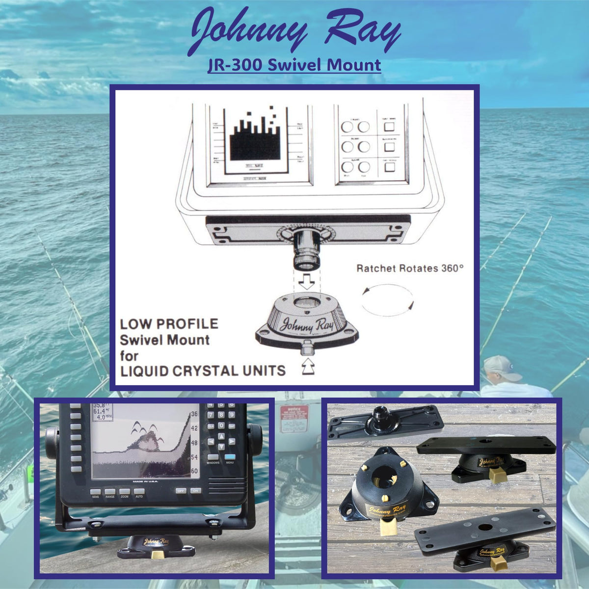 Johnny Ray JR-300 Fish Finder Mount and Depth Finder Mount