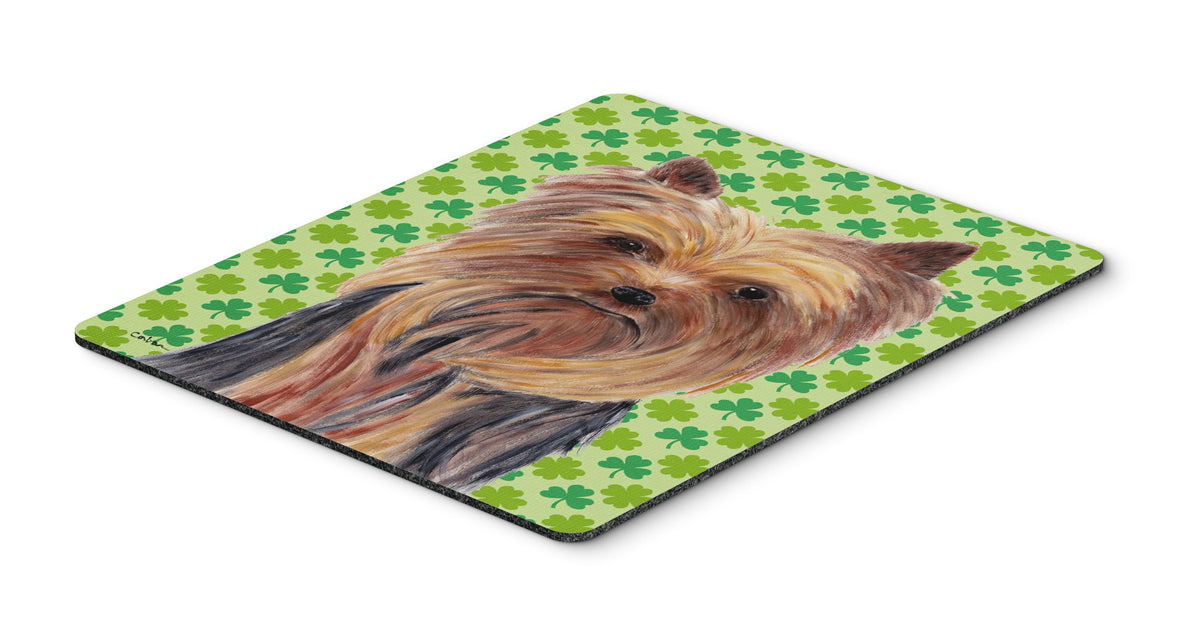 Caroline's Treasures SC9285MP Yorkie St. Patrick's Day Shamrock Portrait Mouse Pad, Hot Pad or Trivet for Home Office Gaming Working Computers Laptop