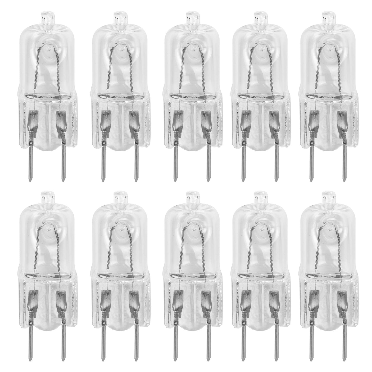 10 Pack-G8 20Watt 120V Halogen Light Bulbs T4 JCD Type 120V Bi-Pin Base Shorter 1-1/2" (1.5") Length 20W Lamp Soft White Under Cabinet Puck Lighting