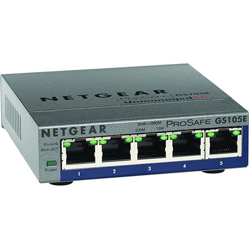 Netgear GS105E-200NAS PROSAFE PLUS 5 PORT GIGABIT SWITCH