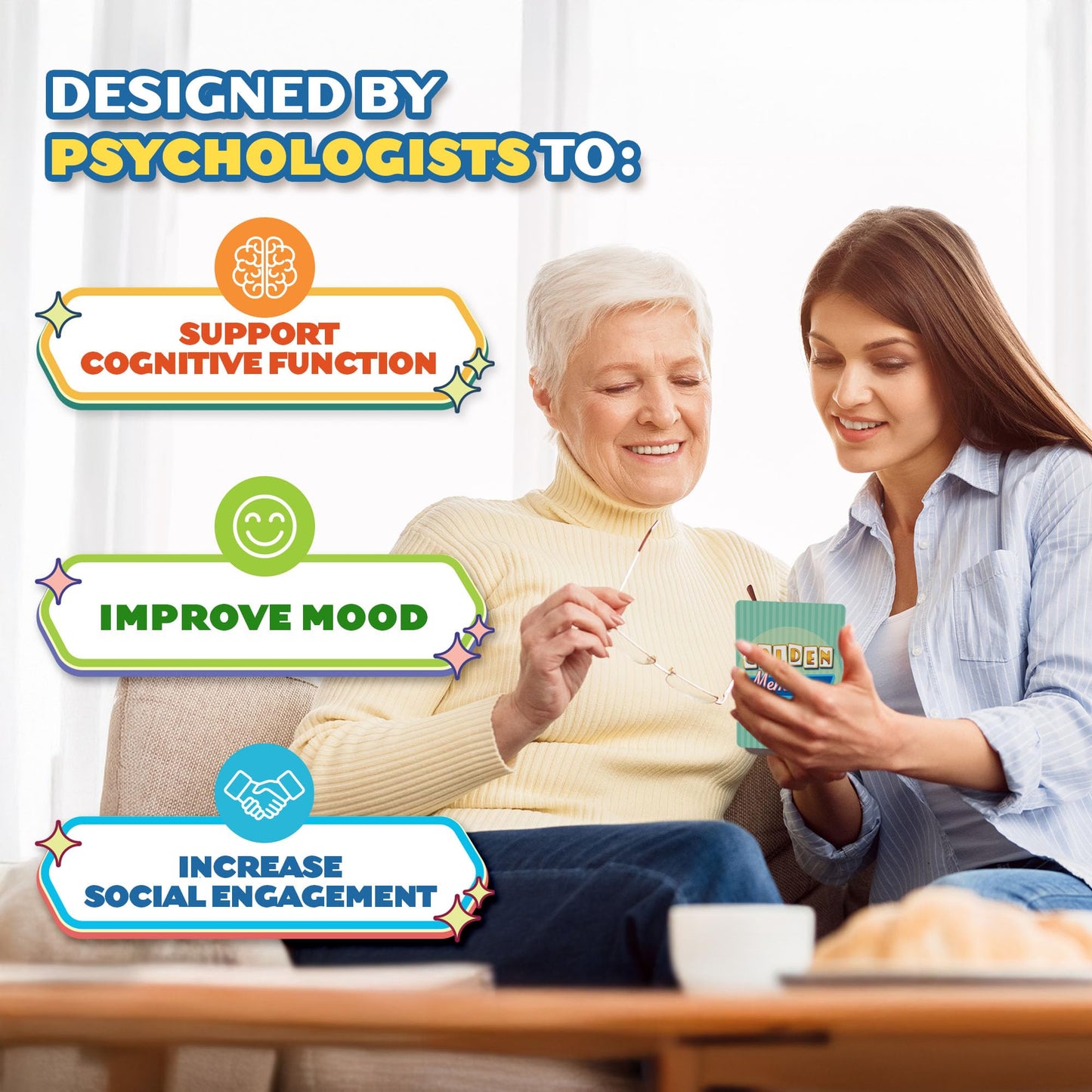 ThinkPsych Golden Memories - Conversation & Memory Game for Seniors | 160 Topics | Reminiscence Therapy | Dementia Activities for Seniors & Alzheimer