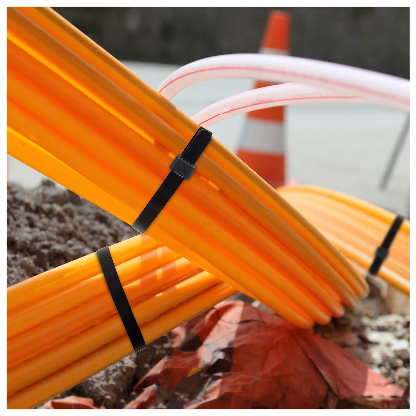 FIXSON Cable Ties Reusable Releasable Zip Ties Multi Purpose Pack of 100 (10")