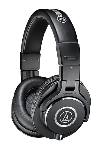 Audio-Technica ATH-M40x Professional Studio Monitor Headphones + Slappa Full Sized HardBody PRO Headphone Case (SL-HP-07)