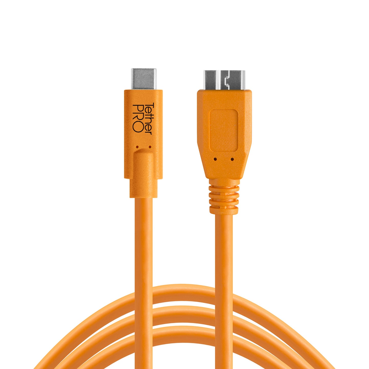 Tether Tools TetherPro USB-C to USB 3.0 Micro-B Cable | for Fast Transfer and Connection Between Camera and Computer | High Visibility Orange | 15