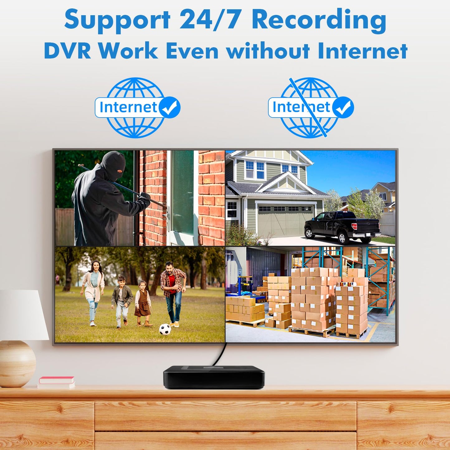 Fuers 8CH Security DVR Recorder for Home Security Camera System, Only Work with 2MP/3MP/4MP/5MP HD Analog Cameras, 24/7 Recording to Pre-Installed 2TB