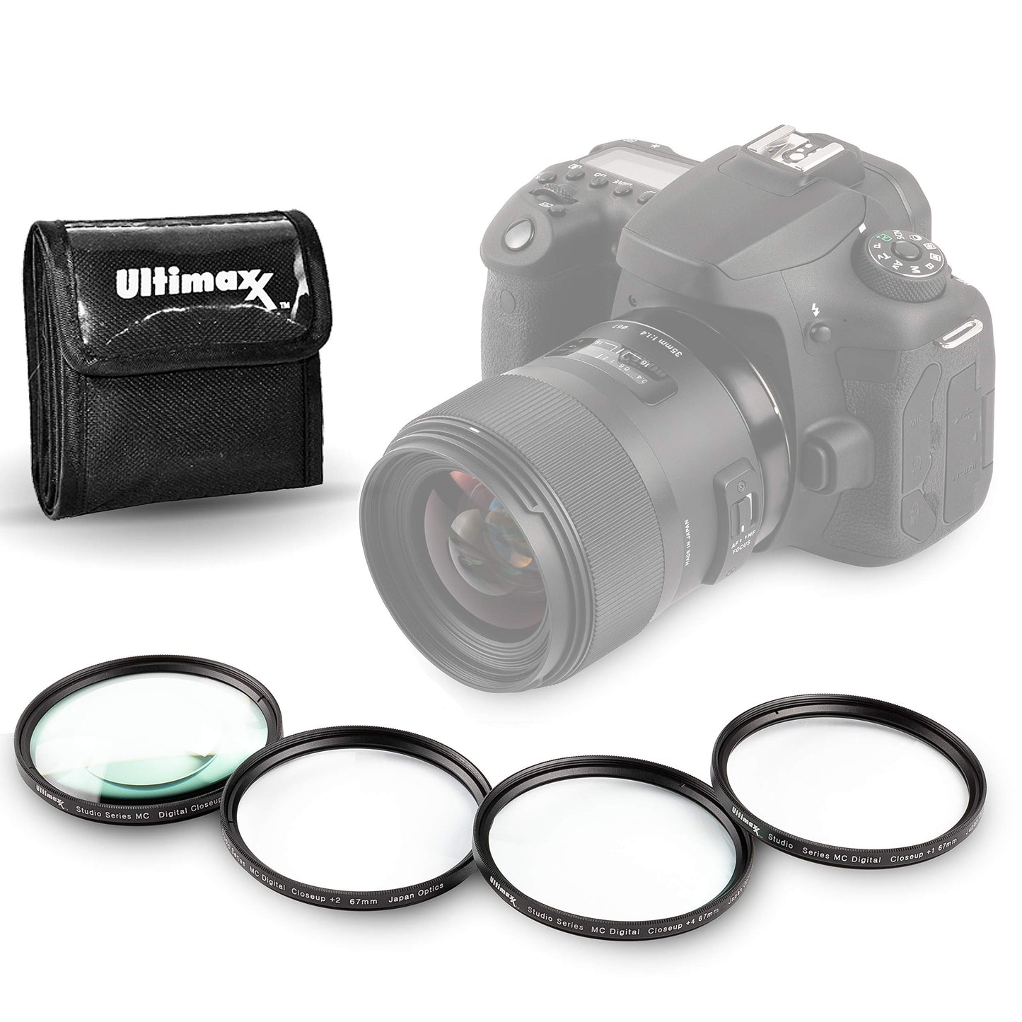 55MM Ultimaxx Professional Four Piece HD Macro Close-up Filter Kit (1, 2, 4, 10 Diopter Filters) for Nikon D3300, D3400, D3500, D500, D5200, D5300