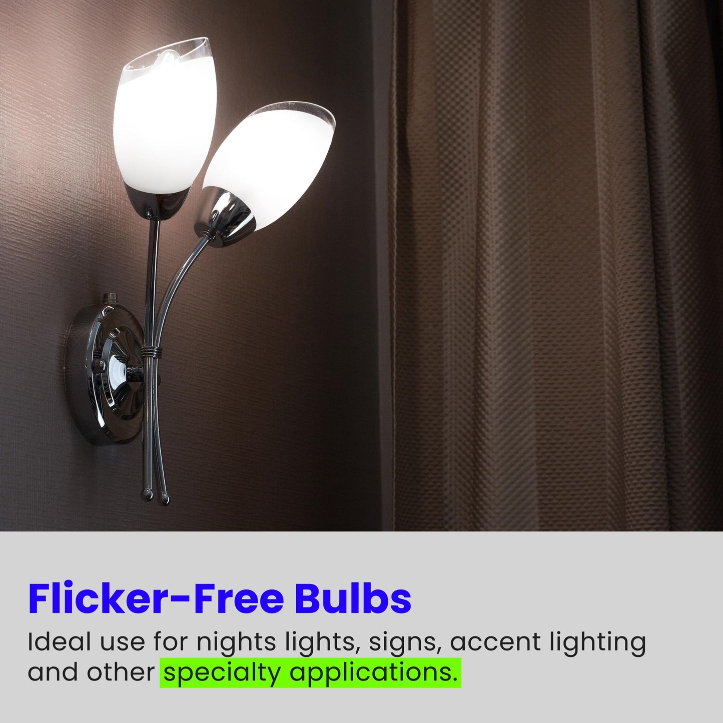 Feit Electric C7 LED Night Light Bulb BPC7/LED - 0.6W 7W Eq., E12, 4000K Cool White - 2 Pack