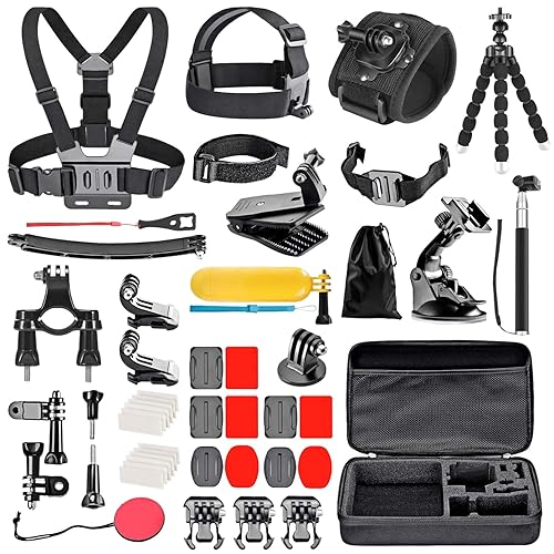 MEKICOWL 50 in 1 Action Camera Accessory Kit Compatible with Gopro Hero 12 11 10 9, DJI OSMO 4 3 2, Insta360 X3 X2 GO 3, SJCAM, DBPOWER, Campark, Sony